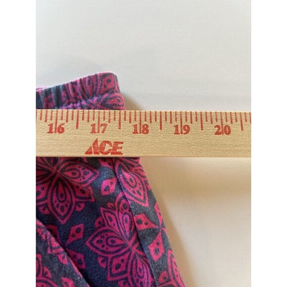 Hatley blue pink paisley boho comfy mini skirt L elastic waist outdoor stretch - Picture 8 of 9